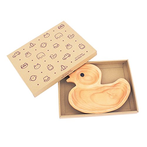SPICE OF LIFE Kids Petits Et Maman Wooden Plate - Duck - Reusable Home/Party/Picnic Dinnerware - Thumbnail 2