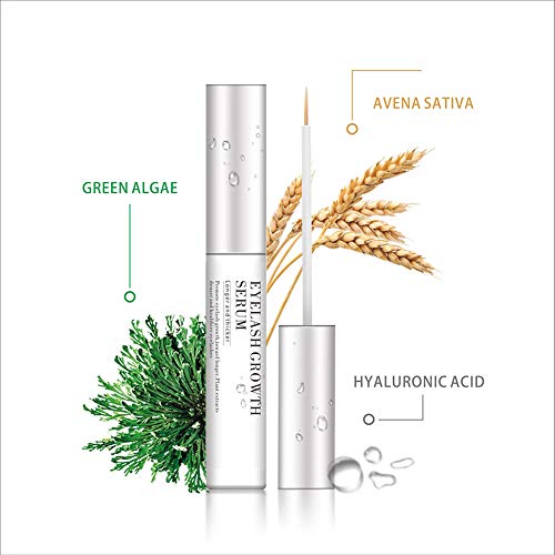 Eyelash Growth Serum, Natural Eyebrow Enhancer Rapid Lash Boost Serum for Longer, Fuller Thicker Lashes & Brows 0 Hormone Without Irritation (5ML)
