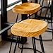 Wood Height Stools Farmhouse Stool Rustic Saddle Seat Metal Legs Backless Chairs Industrial for Kitchen Island (Size : 30inch/76cm) (30inch/76cm)