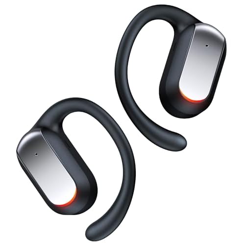 TAGRY Open Ear Headphones 48Hrs Playtime Bluetooth 5.4 Earbuds,Open Ear Buds with Secure Fit,IPX7 Waterproof Sport Open Ear Earbud with Earhook, Wireless Earphones for Gym Running Fitness Black