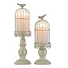 Birdcage Candle Holder Decorative Bird Cages for Weddings Vintage Candlestick Holders Wedding Candle Centerpieces for Tables Iron Candleholder Set Home Decor Distressed Ivory