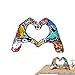 Heart Hands Statue Desktop - Heart Shaped Hand Ornament | Hearts Gesture Sculpture | Colorful Graffiti Loved Finger Statues | Painting Bond Expression Art Figurines for Wedding Tabletop Shelf Decor