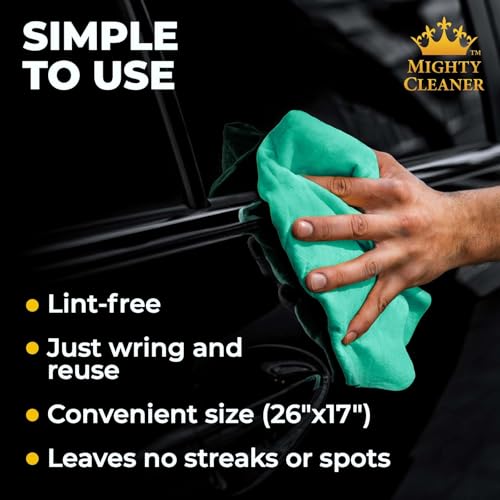 image for Mighty Cleaner Premium Shammy Cloth for Car Drying - Super Absorbent R