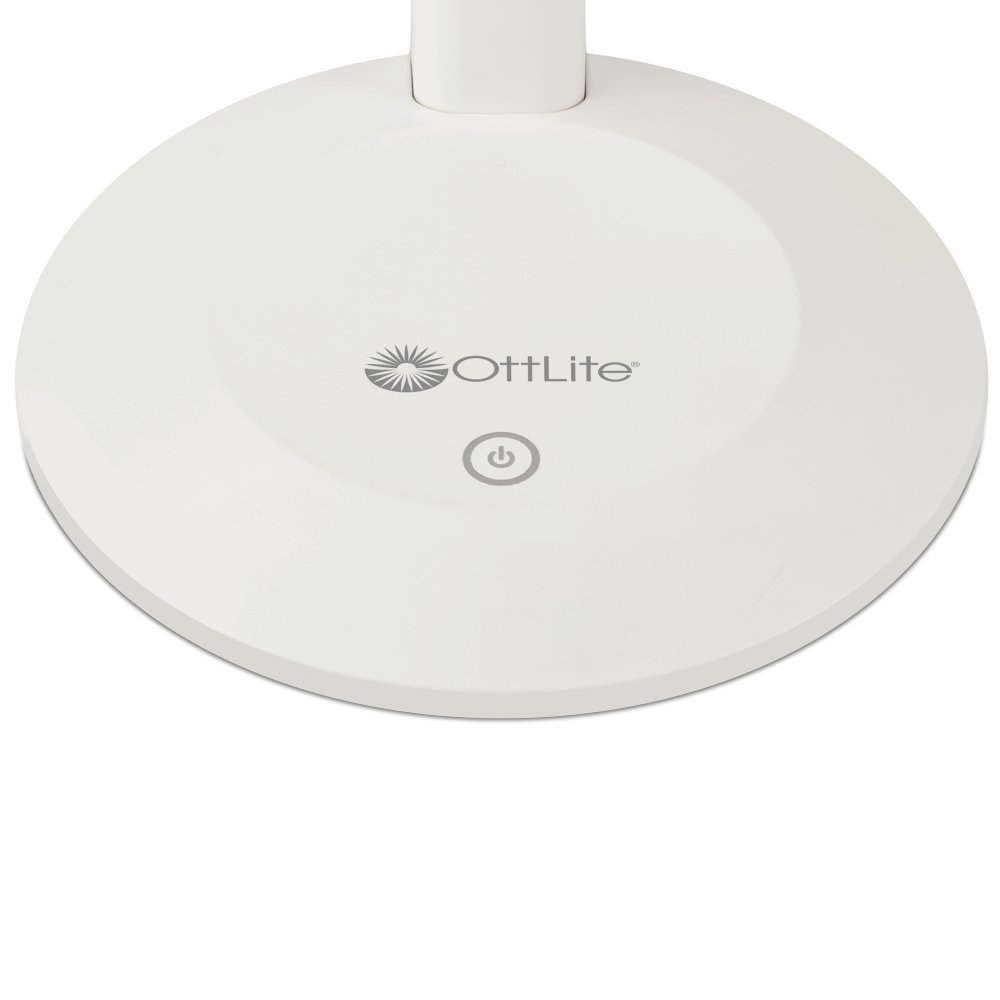 Lámpara de escritorio LED con cuello flexible (blanco) - Lámpara de escritorio delgada con 3 ajustes de brillo y controles activados por tacto - LED de luz natural de bajo consumo para oficina 3