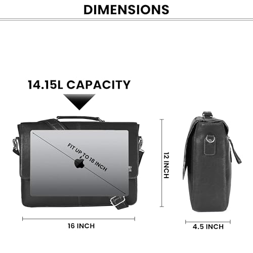 Image of LEATHER VILLAGE Leather Messenger Bag for Men, Handmade Laptop Briefcase