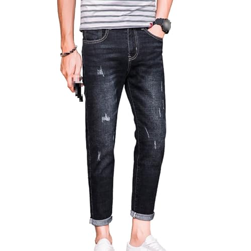 Jean droit vintage coupe ajustée homme confortable avec fermeture éclair
