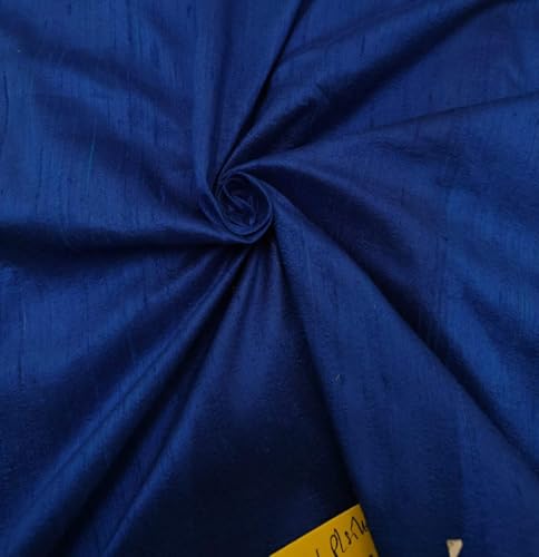 Soie Dupioni bleu amiral MM130, tissu de luxe 137cm aux flammes naturelles