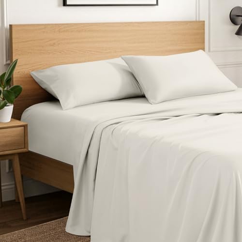 Ivy Union Queen Size Sheet Set - Ultra-Soft Cooling with Deep Pockets - Breathable Easy-Fit - Hotel Luxury Bedding Sheets & Pillowcases (Queen Cream)