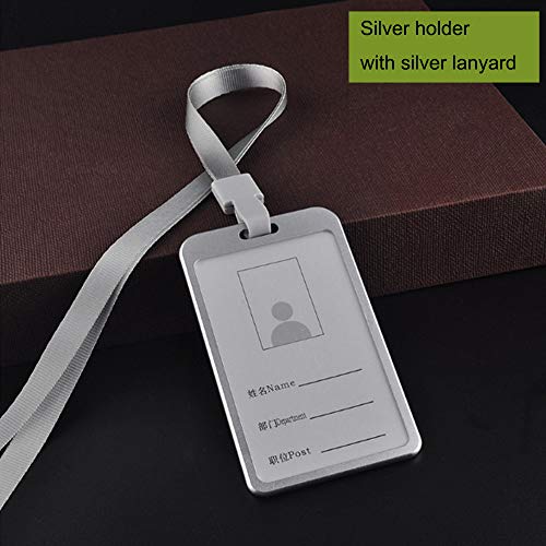Utenew 3 Pack Aluminum Alloy Badge Holders With Lanyard And Removable Clip, Id Name Passes Cards Holder Protector Sleeve #TOP3
