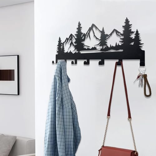 Metal-Key-Holder-Wall-Mounted-Key-Hooks-Key-Holder-for-Wall-Key-Organizer-Rack-with-7-Hooks-Key-Hanger-Decor-for-Kitchen-Entryway-Hallway-Bedroom-Doorway-Mountain-12IN
