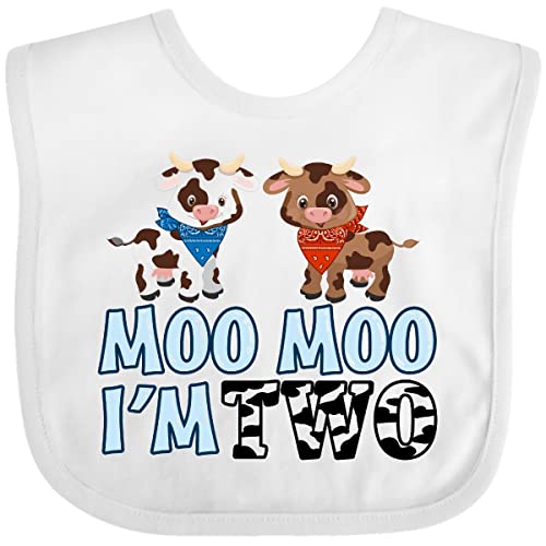 inktastic Moo Moo I'm 2 with Cute Holstein Cows Baby Bib
