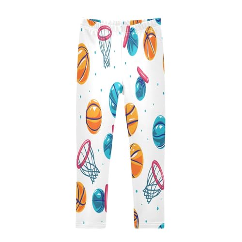 Toddler Girls Leggings Printed Yoga Pants Leggings Basketball Balls Hoop for Kids