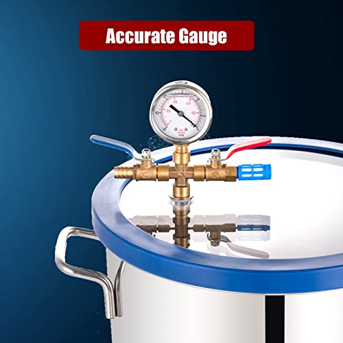 P Pbautos U-3CFM-UPD5T 5 Gallon Tempered Glass Lid Vacuum Chamber With Pump, Degassing Chamber Kit thumb #6