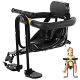 Trrymbbe Kinderfahrradsitz, vorne montierter Kleinkindsitz für Fahrrad mit Sicherheitsgurt, Rückenlehne, Fußstütze und Griff für Kinder von 2 bis 5 Jahren, vorne montiertes Kind