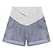 HGps8w Maternity Denim Shorts for Women Crossover Over The Belly Comfy Summer Stretchy Pregnancy Jean Shorts with Pockets