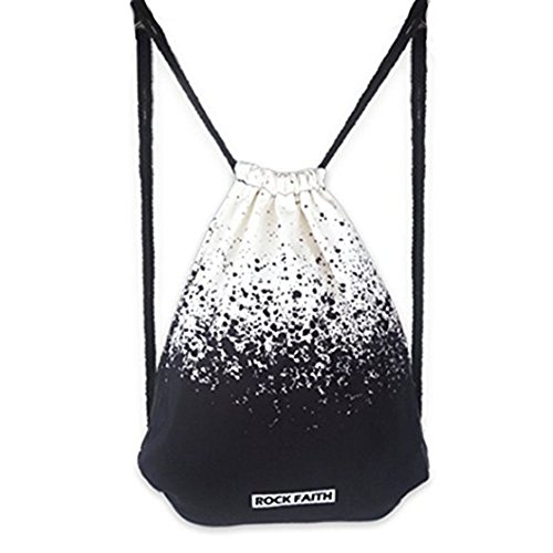 Segeltuch Rucksack Gym Sack Turnbeutel Beutel Sportbeutel, Schwarz weiß Tintenstrahldrucken Turnbeutel Tasche Tüte Rucksack Hipster für