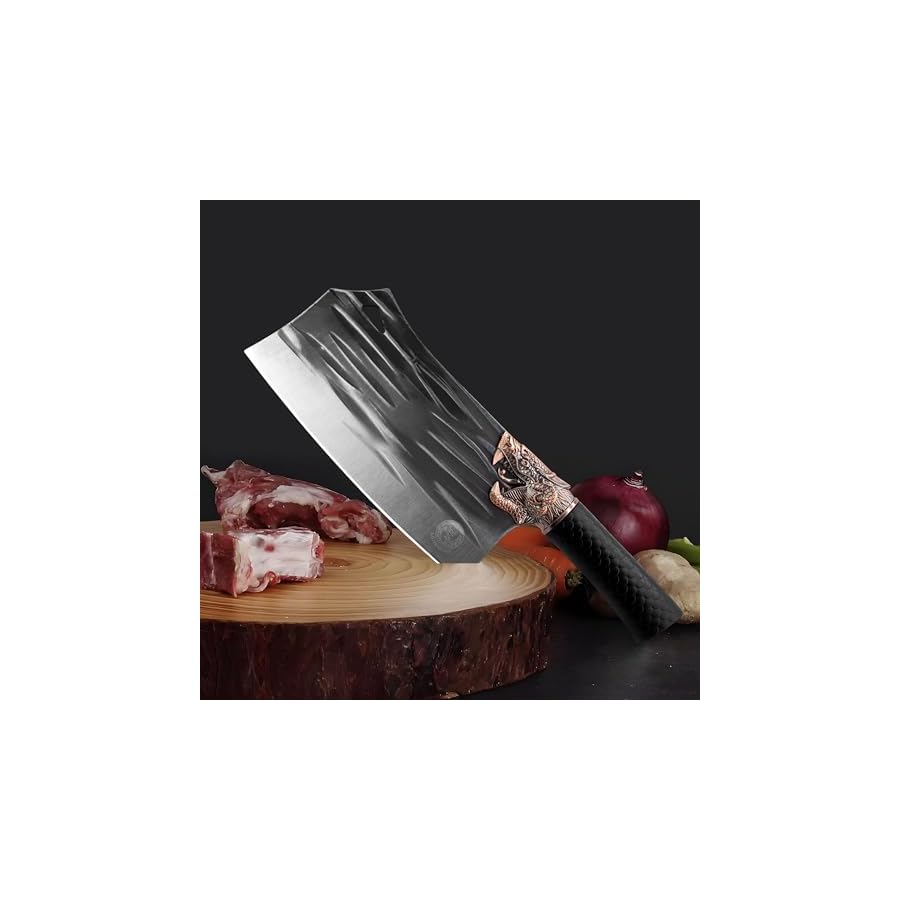 Knife-Set-Meat-Cleaver-Serbian-Chef-Knife-Hand-Forged-Cleaver-Knife-High-Carbon-Steel-Meat-Cutting-Kitchen-Knife-for-Kitchen-Camping-BBQ-Plastic-Handle-2PCS-2024-Christmas-Gift LONGQUAN Knife Set Meat Cleaver & Serbian Chef Knife, Hand Forged Cleaver Knife, High Carbon Steel Meat Cutting Kitchen Knife for Kitchen Camping BBQ, Plastic Handle (2PCS) - 2024 Christmas Gift