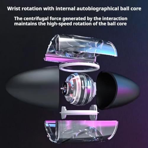 Image of Olive Wrist Ball - Self-Starting Gyro Exerciser for Hand, Wrist & Forearm Strength, Grip Trainer for Fitness, Stress Relief, Rehab & Recovery - Portable, Durable Design (Oval, Black)