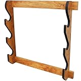 Rush Creek Creations Indoor 3 Rifle/Shotgun Wall Storage Display Rack American Cherry Finish - Convenient Easy Assembly
