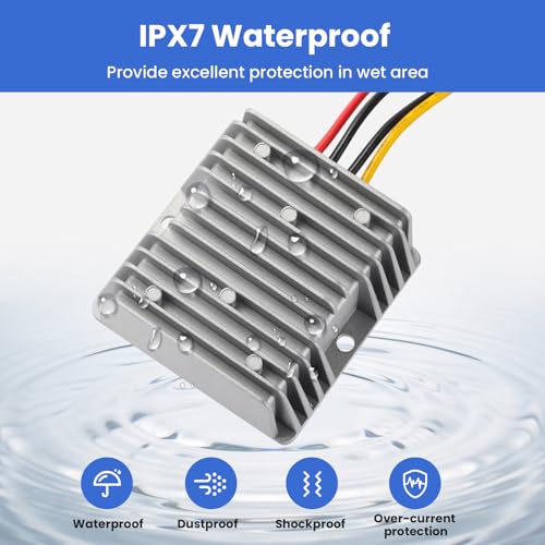 DC 9V-32V to 12V10A Voltage Converter, 24V Step Down to 12V 120W Buck With Safety Fuse and Clamps, Voltage Regulator, Power Supply Adapter, Truck Step-Down Volt2