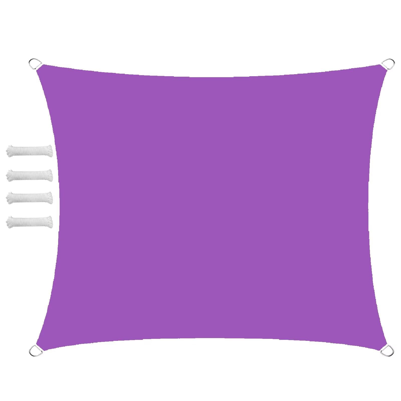 Voiles d'ombrage pour Patio Triangulaire Rectangulaire Voile d'ombrage avec Corde Libre Imperméable Résistant UV98% pour Jardin Terrasse Camping Piscine Extérieur Balcon 2.5x3.5m Violet