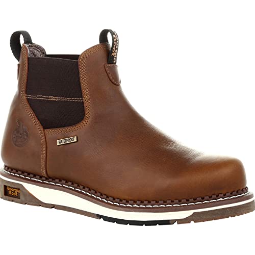 Georgia Boot Men's Amp Lt Wedge Chelsea Boot, Brown, 11 Wide #TOP19