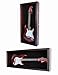 Guitar Display Case Cabinet Wall Hanger for Fender or Electric Guitars w/Uv Protection- Lockable, Mahogany Finish (GTAR2 (BL)-MA)
