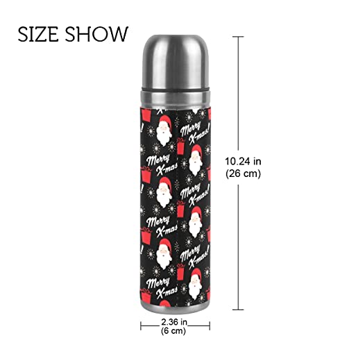 Diseño de patrón de Navidad Botella de agua de acero inoxidable Frasco aislado al vacío Termo 500ml Viaje Deporte Té… - Imagen 3