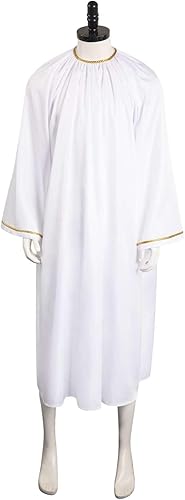 Disfraz de cosplay de Angel Aziraphale Demon Crowley para adultos, bata de ángel blanco, bata de demonio negro, traje de Halloween