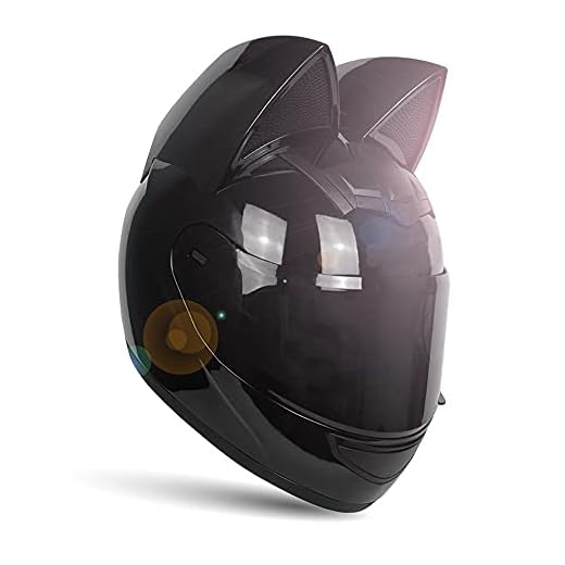 Casco moto da donna per ragazza Casco per orecchie da gatto Casco integrale da moto DOT/Ececertificato Caschi MOTO quattro stagioni con visiera parasole per moto da strada Motocross ATV 2,S