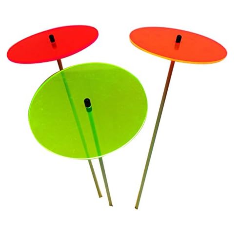 Sun Catcher Garden Decor Glowing Sun Discs Set of 3 Large Garden Stake 75cm, 29.5 inches high Indoor Outdoor Yard Accessory Gardeners Gift, Colour:red/Orange/Green (3) RG Cover