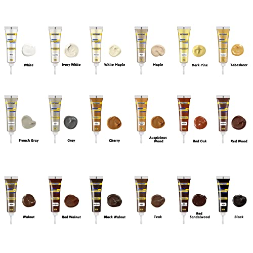 Myprokit Wood Filler, Wood Furniture Repair Kit, Wood Floor Scratch Remover With 18 Colors, Wood Putty And Beeswax For Wood Stains, Holes, Laminate, Cabinet, Tables, Cherry, Oak, Walnut - Set Of 31 #TOP1