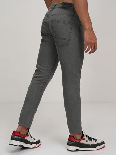 Image of Highlander Men's Slim Fit Jeans | Cropped Length | Jeans for Man | Stylish Casual Wear for Everyday Comfort