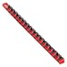 Ernst Manufacturing 18-Inch Socket Organizer with 15 3/8-Inch Twist Lock Clips, Red