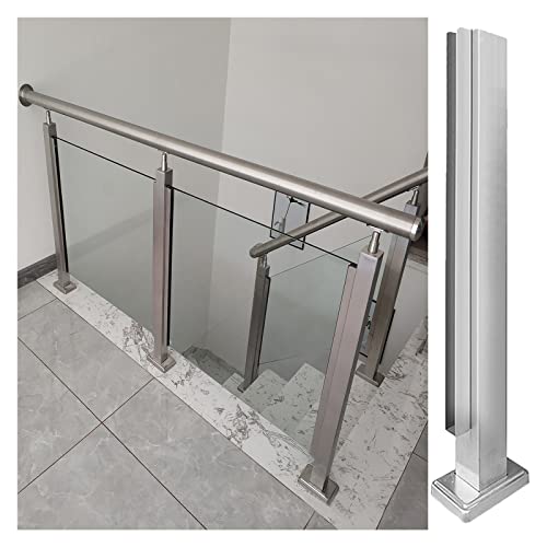 Poteau de garde-corps en verre en inox brossé pour balcon design