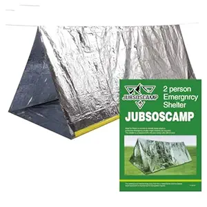 Emergency Survival Shelter Tent, 59 X 98.4inch Waterproof 2-Person Mylar Thermal Shelter Tent for Hiking Camping (Silver)