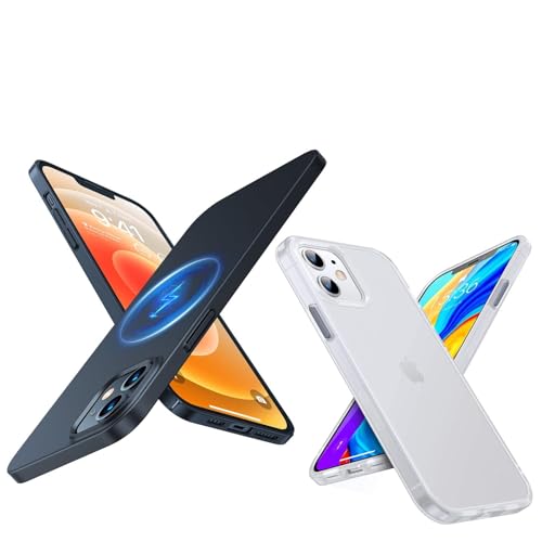 TORRAS Magnetic Slim Fit iPhone 12 Case/iPhone 12 Pro Case and Shockproof Translucent Hard Back iPhone 12/12 Pro Case