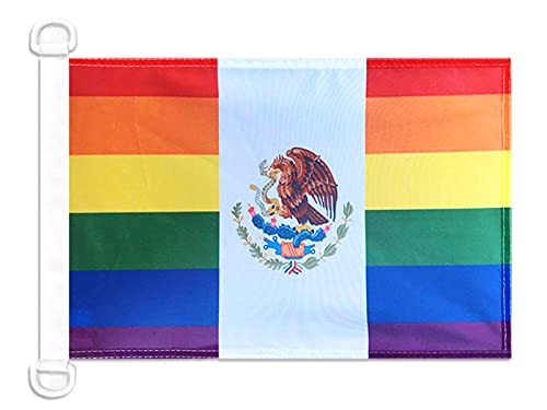AZ FLAG Mexico Rainbow Nautical Flag 18''x 12'' for Outdoor and Boat, gay mexican Banner Knitted Polyester with Two Plastic Rings 30 x 45 cm โ image 1
