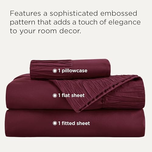 Image of Bedsure Twin XL Sheets Dorm Bedding - 3 Pieces Soft Extra Long Twin Sheets, Breathable & Cooling Bed Sheets Set, Oeko Tex, Easy Care Microfiber for Women, Men, Red