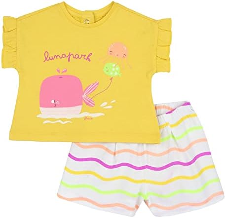Chicco Kız Bebek Tişört ve Şort Takımı, Sarı, 1 Ay