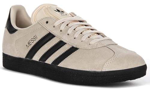 Adidas Gazzelle Messi Men's Crystal Sand Golden Gen Shoes Trainers (Beige, US 5.5M/6.5F)