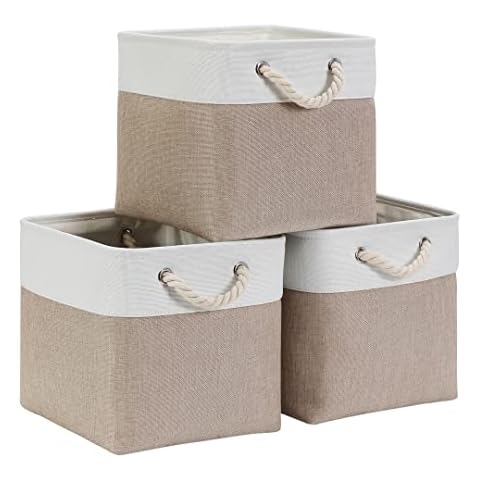 Mangata Cube Storage Boxes 25x25cm, Light Khaki White Cover