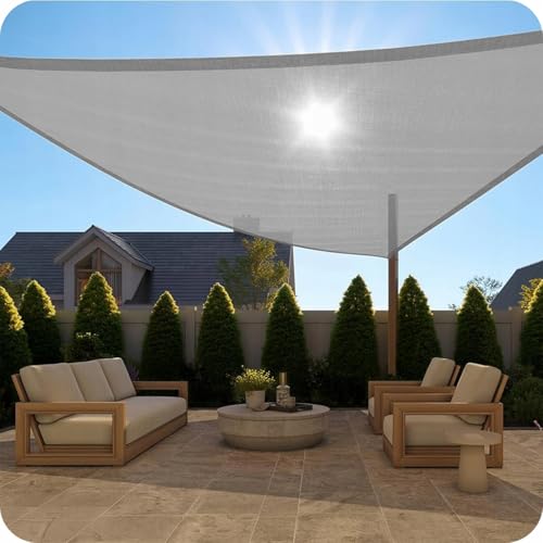 Toldo triangular 4m con protección UV e impermeable KRUMAD gris para jardín 7