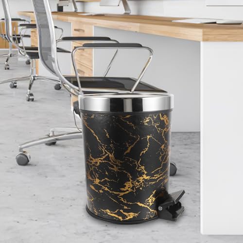 Bote de basura plástico con tapa 8L Zerodeko negro miniatura 4