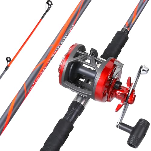 Sougayilang Progressive Glass Fishing Pole Conventional Reel Combo...