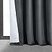 HPD Half Price Drapes Signature Velvet Thermal Blackout Curtains for Living Room 84 Inch Long (1 Panel) Rod Pocket Insulated Blackout Curtains for Bedroom Window Curtains, 50W x 84L, Natural Grey