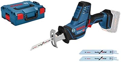 Bosch Professional 18V System sierra sable a batería GSA 18 V-LI C (versión compacta, incl. 3 hojas de sierra sable, sin batería/cargador, L-BOXX)