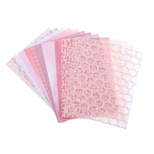 Papier texturé rose fait main MECCANIXITY pour scrapbooking et carterie d'art