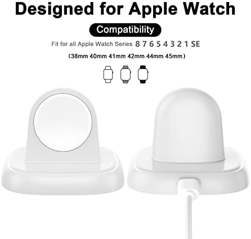 LVFAN Wireless Charging Stand for Apple Watch, Magnetic Fast Charger for iWatch, Portable Charging Dock for Apple Watch Series 8 7 6 5 4 3 2 SE Ultra (White)