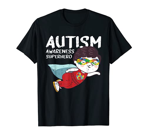 Supereroe bambino autismo consapevolezza regali per ragazzi puzzle carino Maglietta